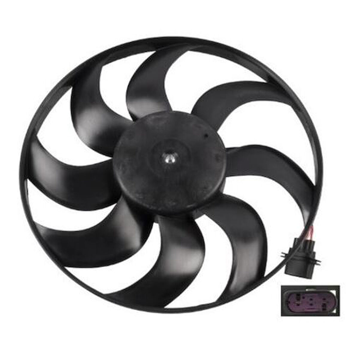 Wisco 6Q0959455AE Fan Motoru Davlumbazsız 390mm-3 Fiş-7 Kanat 6Q0959455AE