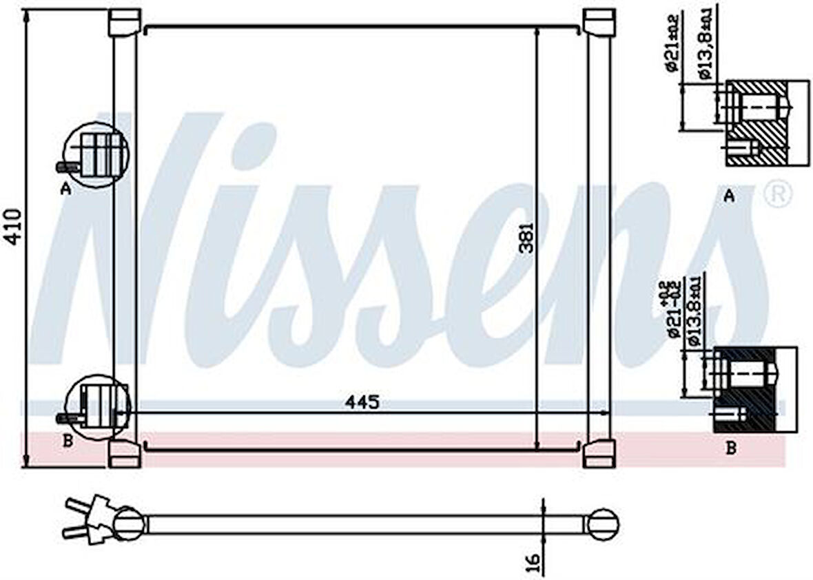 Wisco 97KW19710AE Klima Radyatörü Mt 381X445mm 97KW19710AE