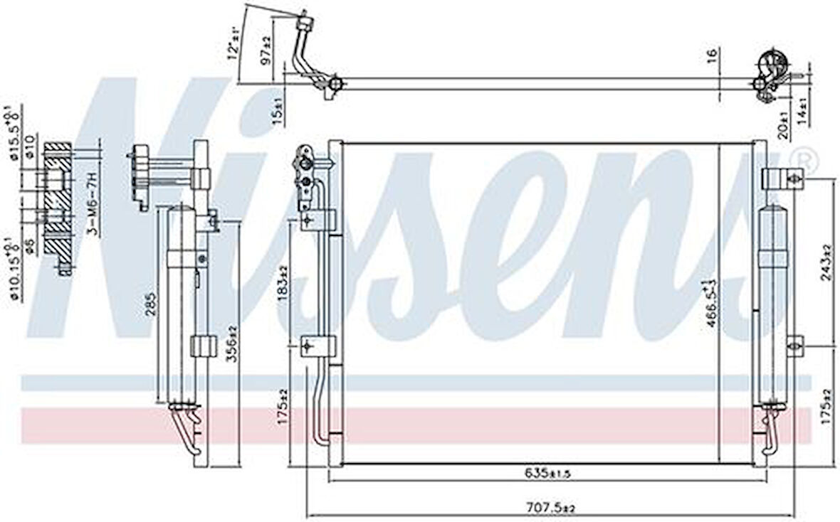 Wisco JRB500270 Klima Radyatörü Mt-At 635X466mm JRB500270