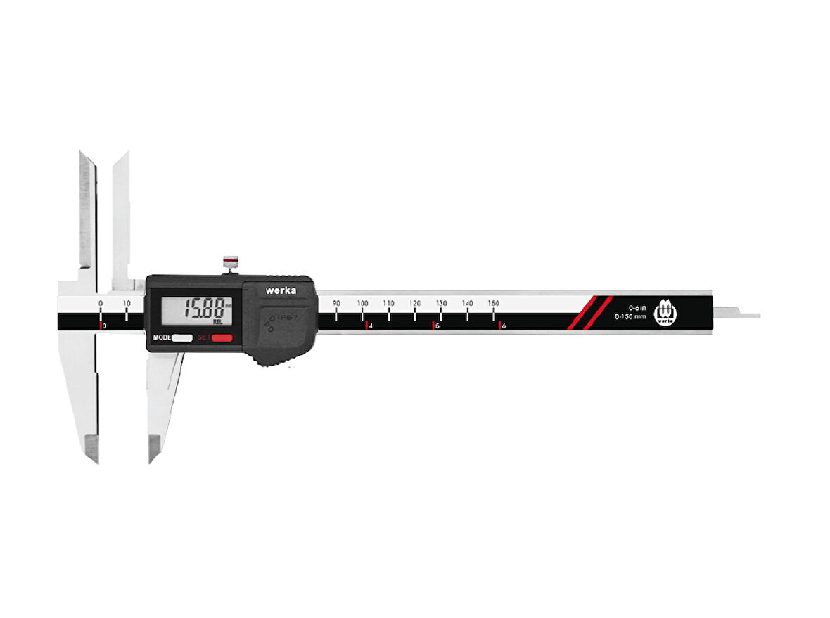 Werka 2237-200 200mm Standart ve IP67 Uzun Üst Çeneli Dijital Kumpas