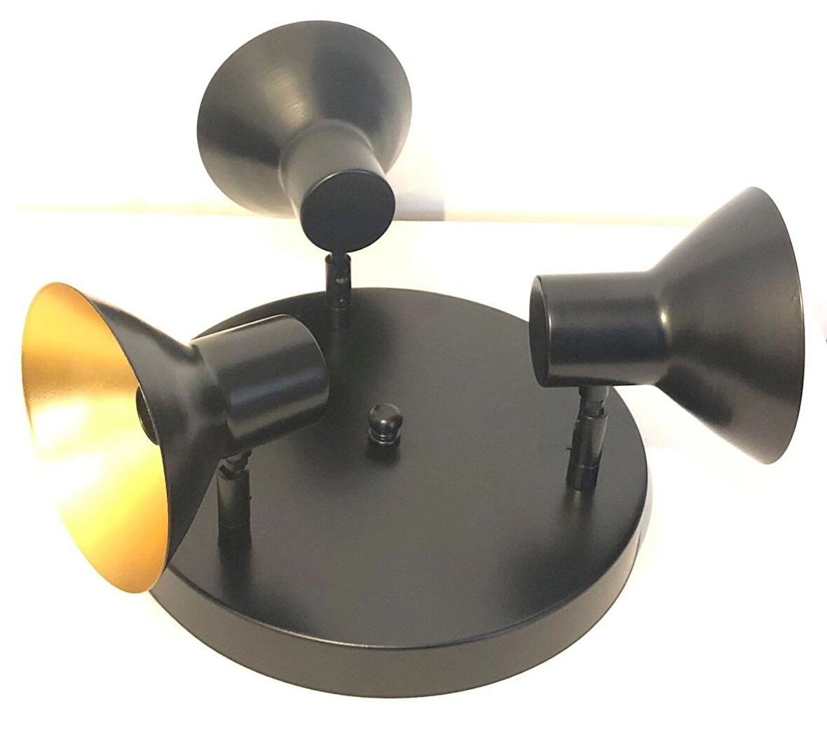 WIND LIGHTING BETA 3LÜ YUVARLAK  SPOT, SİYAH/GOLD 3xE14 