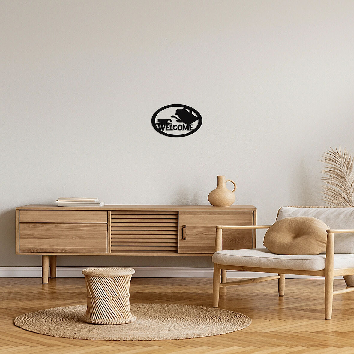 Welcome Temalı Lazer Kesim Duvar Dekoru