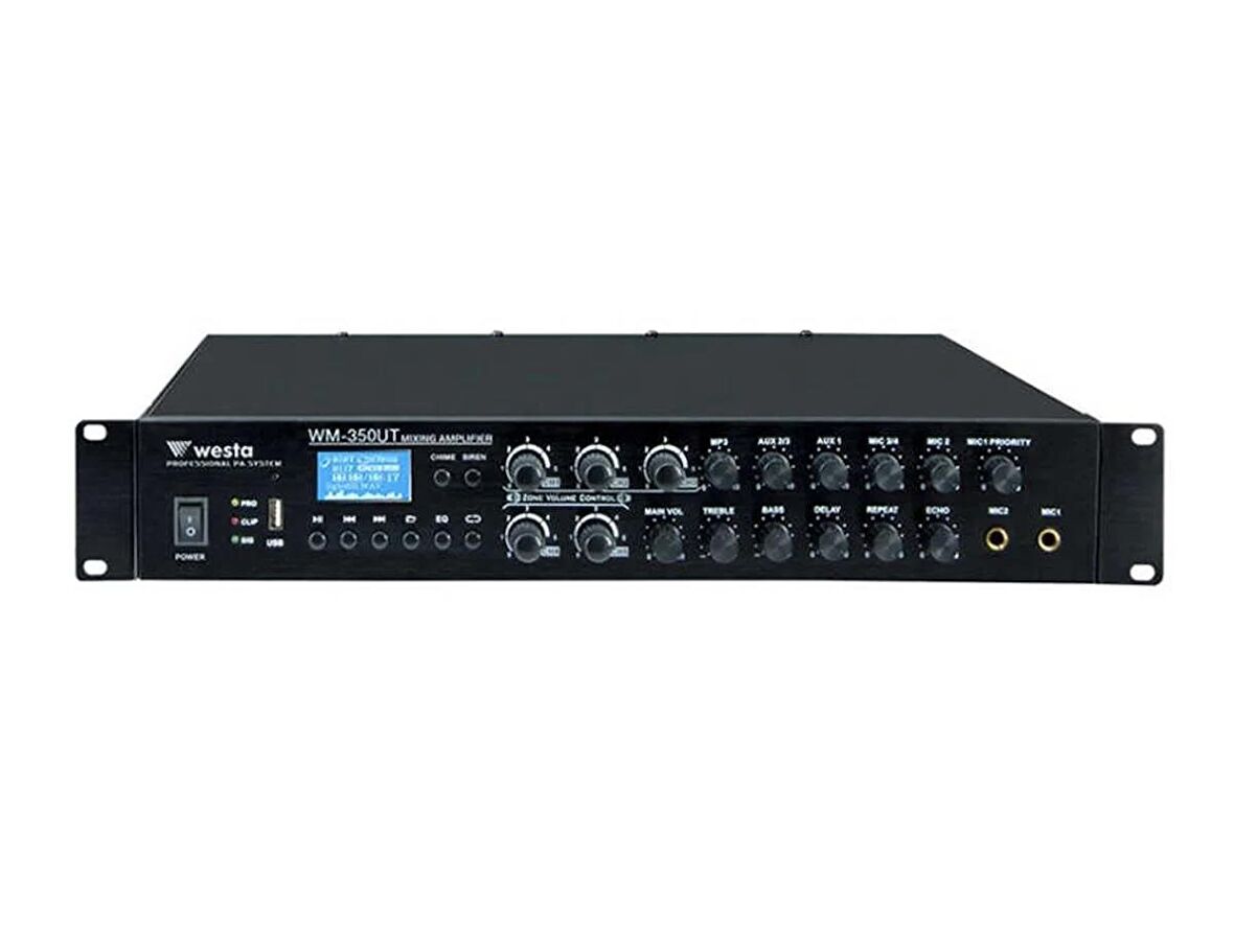 Westa WM-350UT USB Bluetooth 350W 6 Zone Mixser Amfi Mikrofon Ve AUX Girişli Amfi