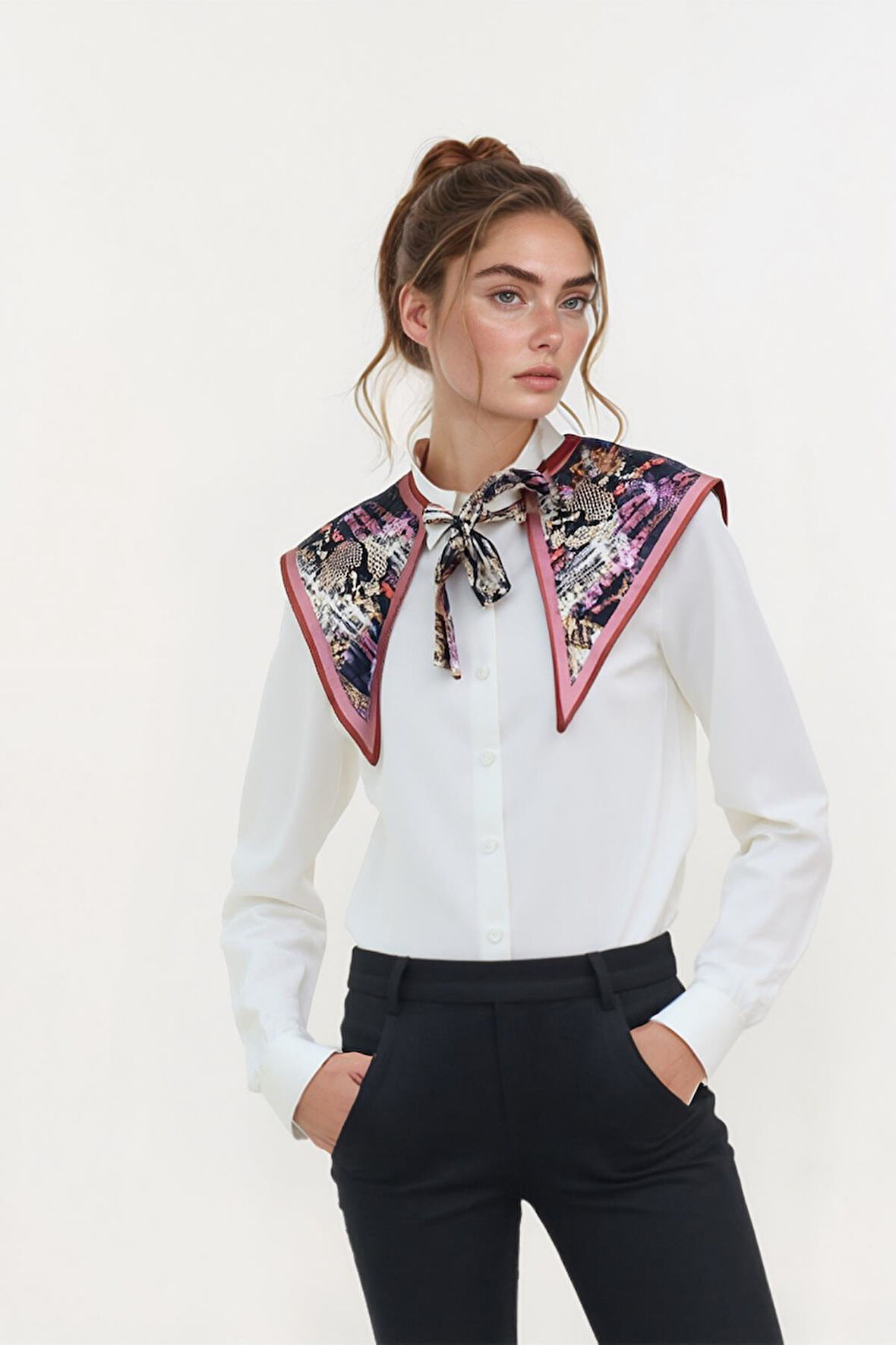 Walkenzo Yılan Derisi Desenli Bağlamalı Modern Kadın Omuz Şalı