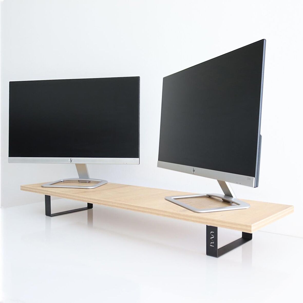 Hansdo Dual Monitör Standı - İkili Monitör Standı - Monitör Yükseltici - MDF Lam - Safir Meşe - WMS2