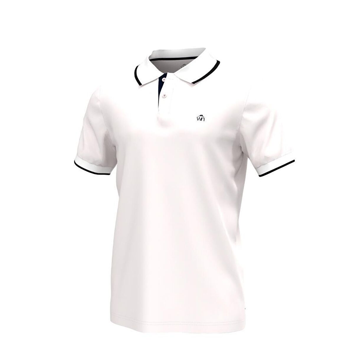 Polo Yaka Çizgili Pamuklu Erkek T-shirt Beyaz-L