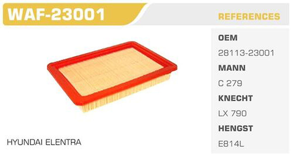 Winkel WAF-23001 Hava Filtresi Elantra 96-00 1.6 1.8 Kolı: 36 Ad FN3108