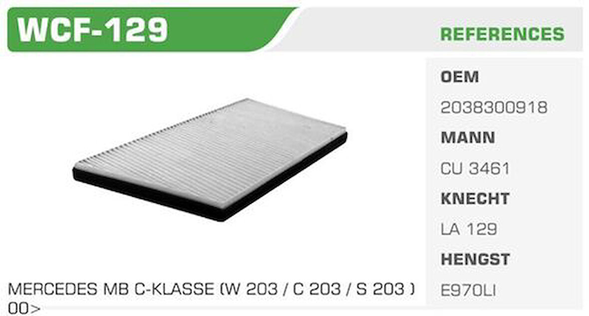 Wınkel Wcf-129 Polen Filtresi Mercedes C Class W203 A209 C209 Kolı: 31 Ad.