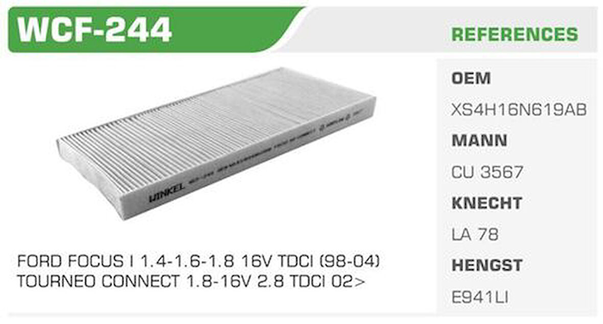 Winkel WCF-244 Polen Filtresi Focus II 04-S40 V50 C70 Kolı: 60 Ad FN0114