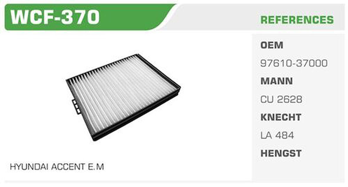 Winkel WCF-370 Polen Filtresi Accent Milenyum 00-03 Kolı: 36 Ad FN7410