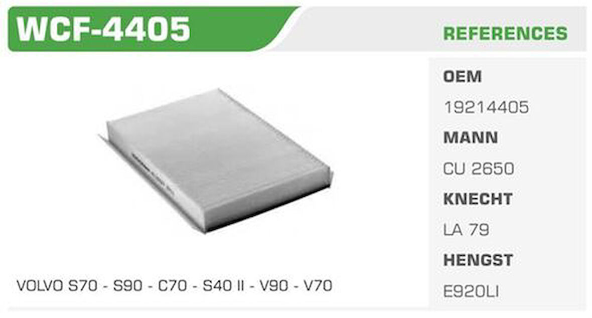 Winkel WCF-4405 Polen Filtresi S70 97-V70 97-XC70 97-C70 97-Kolı: 36 Ad 