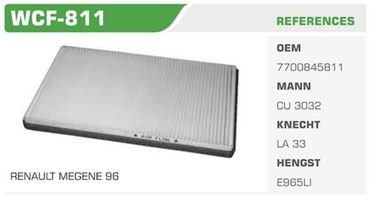 Winkel WCF-811 Polen Filtresi Megane I Classic 96-Kolı: 68 Ad FN7007