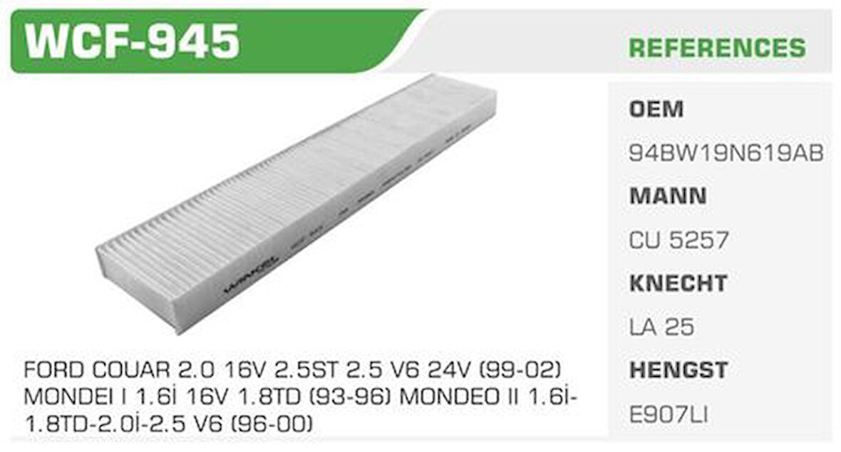 Winkel WCF-945 Polen Filtresi Mondeo 93-96 Cougar 98-Kolı: 30 Ad 