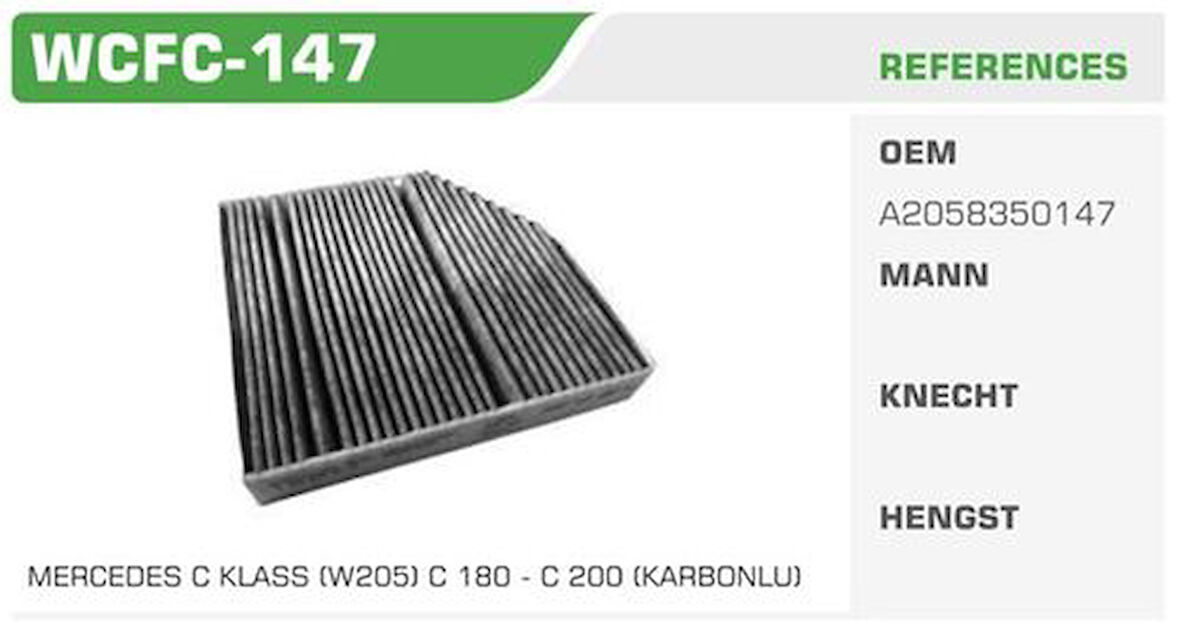 Winkel WCFC-147 Polen Filtresi Mercedes C Klass Kolı: 36 Ad FN8724