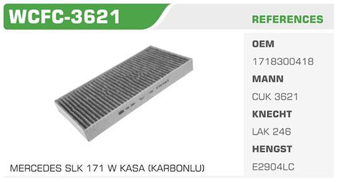 Winkel WCFC-3621 Polen Filtresi Mercedes SLK 200 Komp 200-250-350 Kolı: 22 Ad 