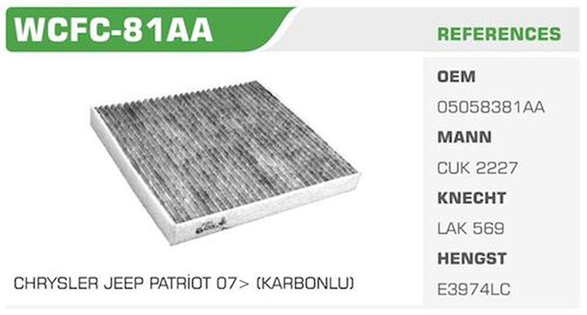 Winkel WCFC-81AA Polen Filtresi Freemont 11-Kolı: 20 Ad FN8807