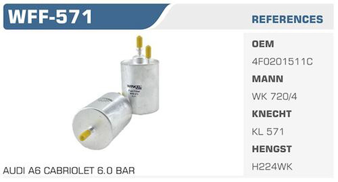 Wınkel Wff-571 Mazot Filtresi A4 A6 A8 2.0 Fsı 3.0 Tfsı Kolı: 50 Ad.