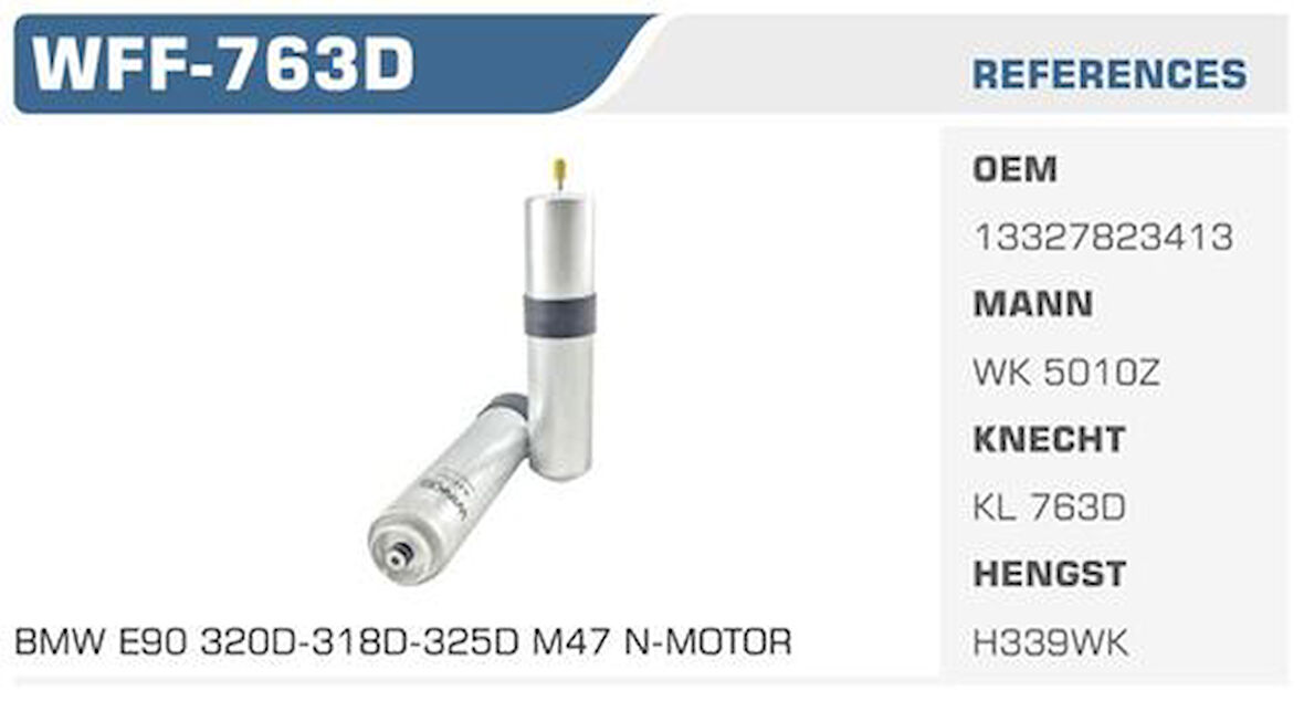 Winkel WFF-763D Mazot Filtresi BMW 3 05-11 Kolı: 50 Ad 