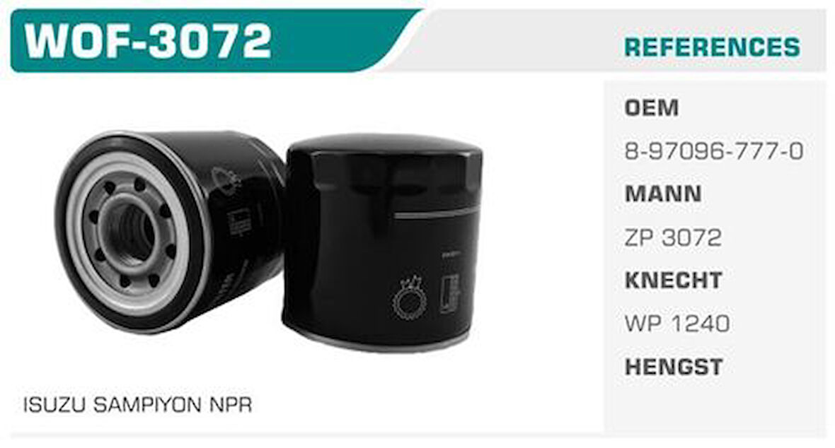Winkel WOF-3072 Yağ Filtresi NPR SaMPIon Kolı: 24 Ad 