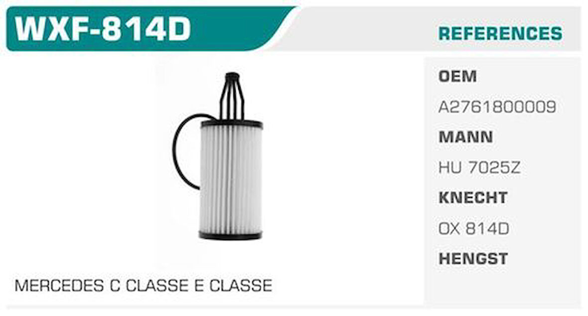 Winkel WXF-814D Yağ Filtresi Mercedes C350Cgı C400 C450 Cl500 Cls350 400 500 Kolı: 50 Ad 