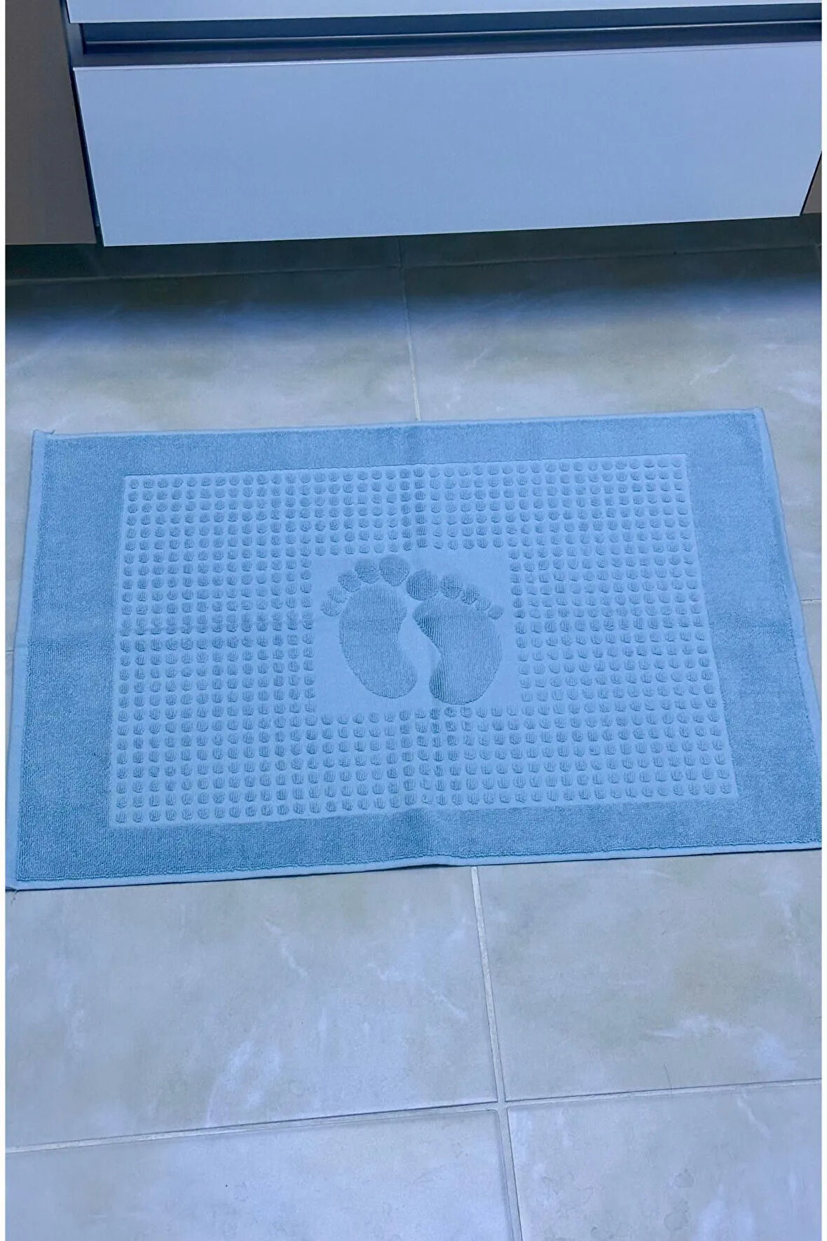 %100 Pamuk Ayak Havlusu 2 Adet Banyo Ayak Paspası 50x70 cm