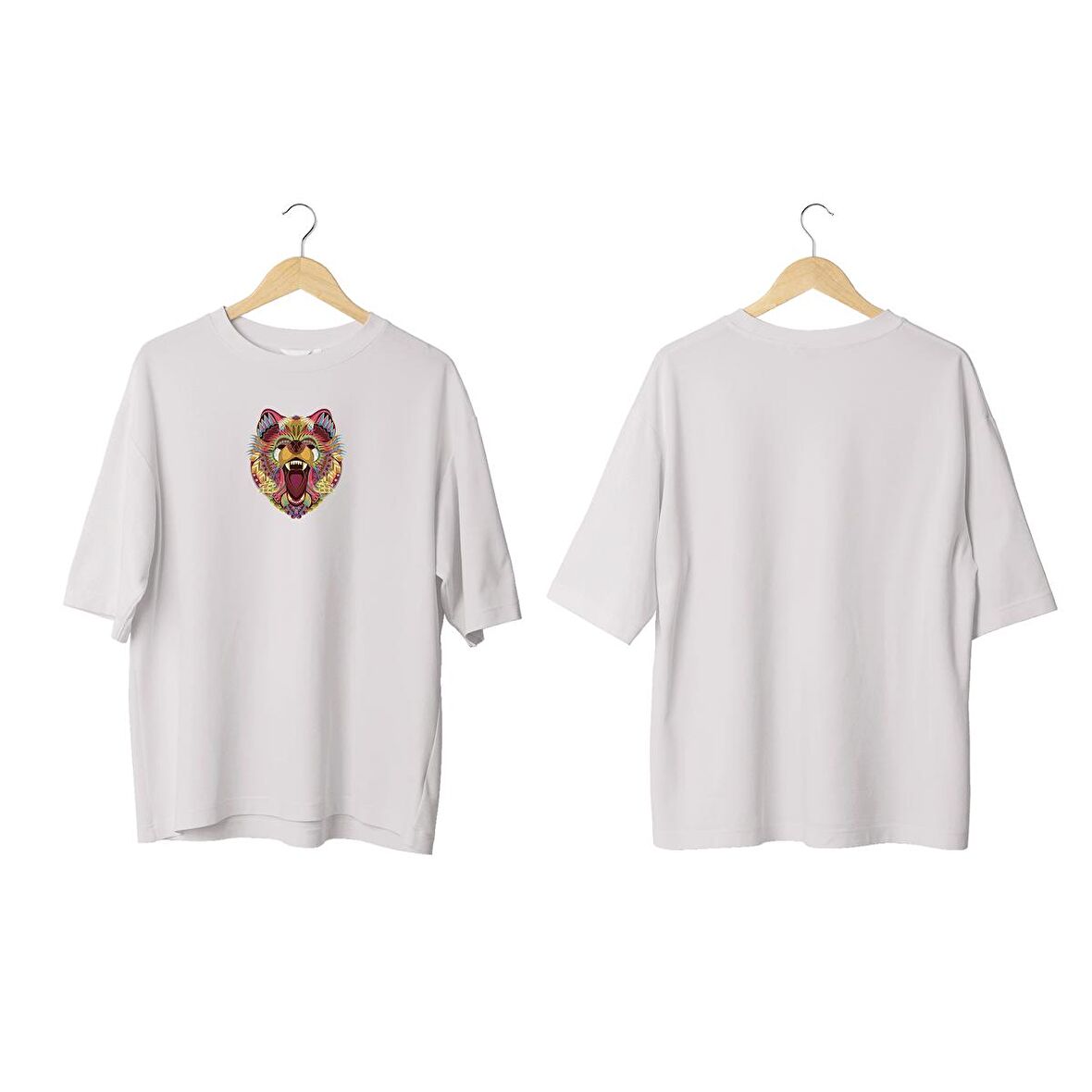 Wicold Bear Baskılı Oversize T-Shirt Erkek Tişört Unisex Tişört Kadın Tişört