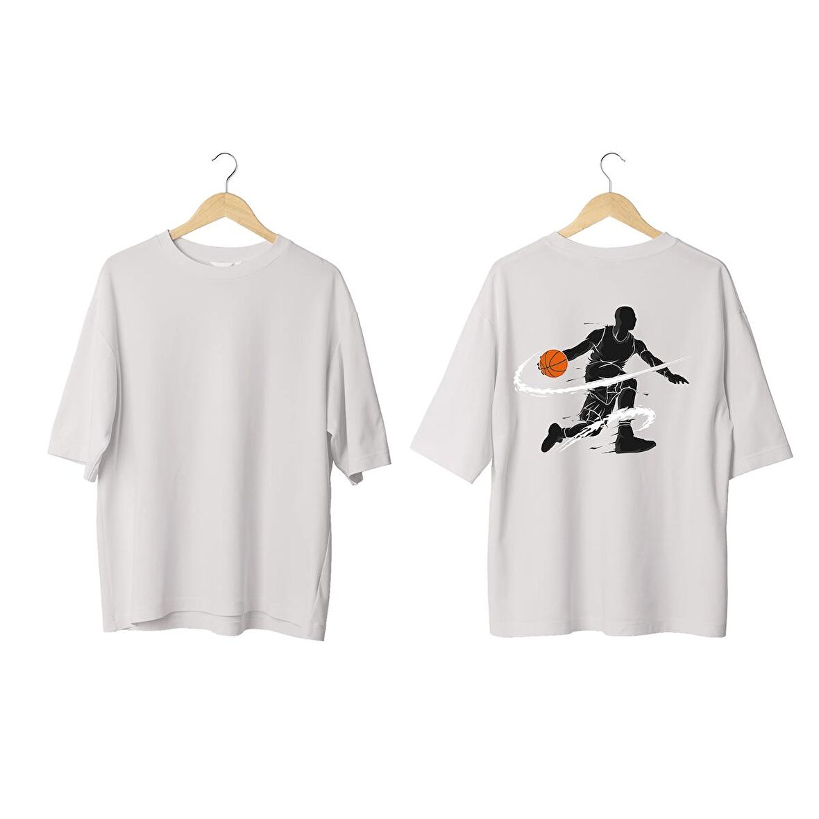 Wicold Basketbol Baskılı Oversize T-Shirt Erkek Tişört Unisex Tişört Kadın Tişört