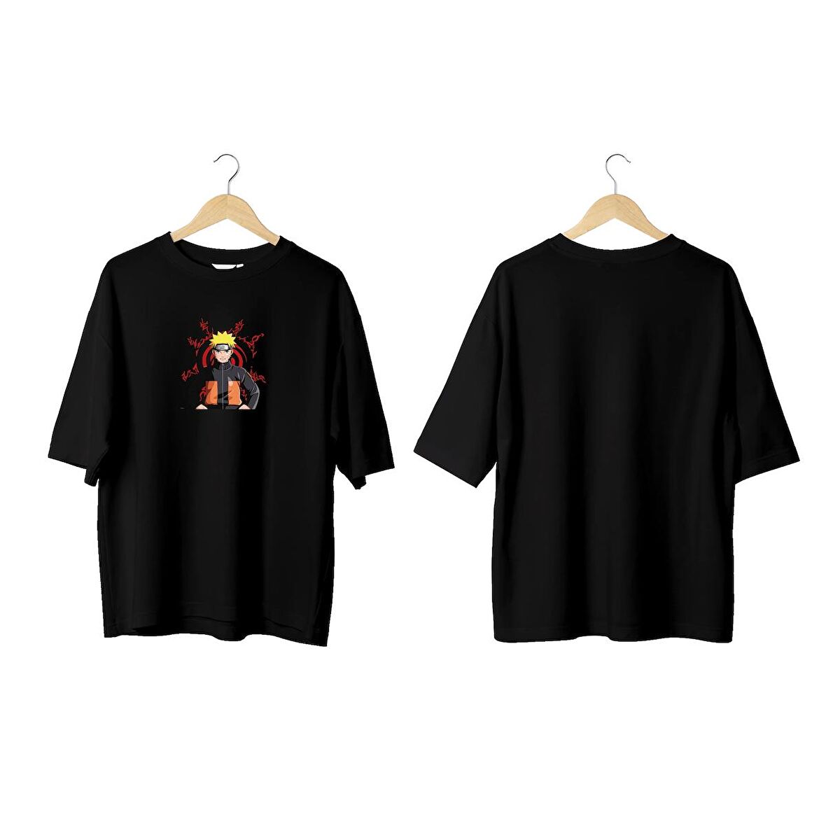 Wicold Naruto Baskılı Oversize T-Shirt Erkek Tişört Unisex Tişört Kadın Tişört