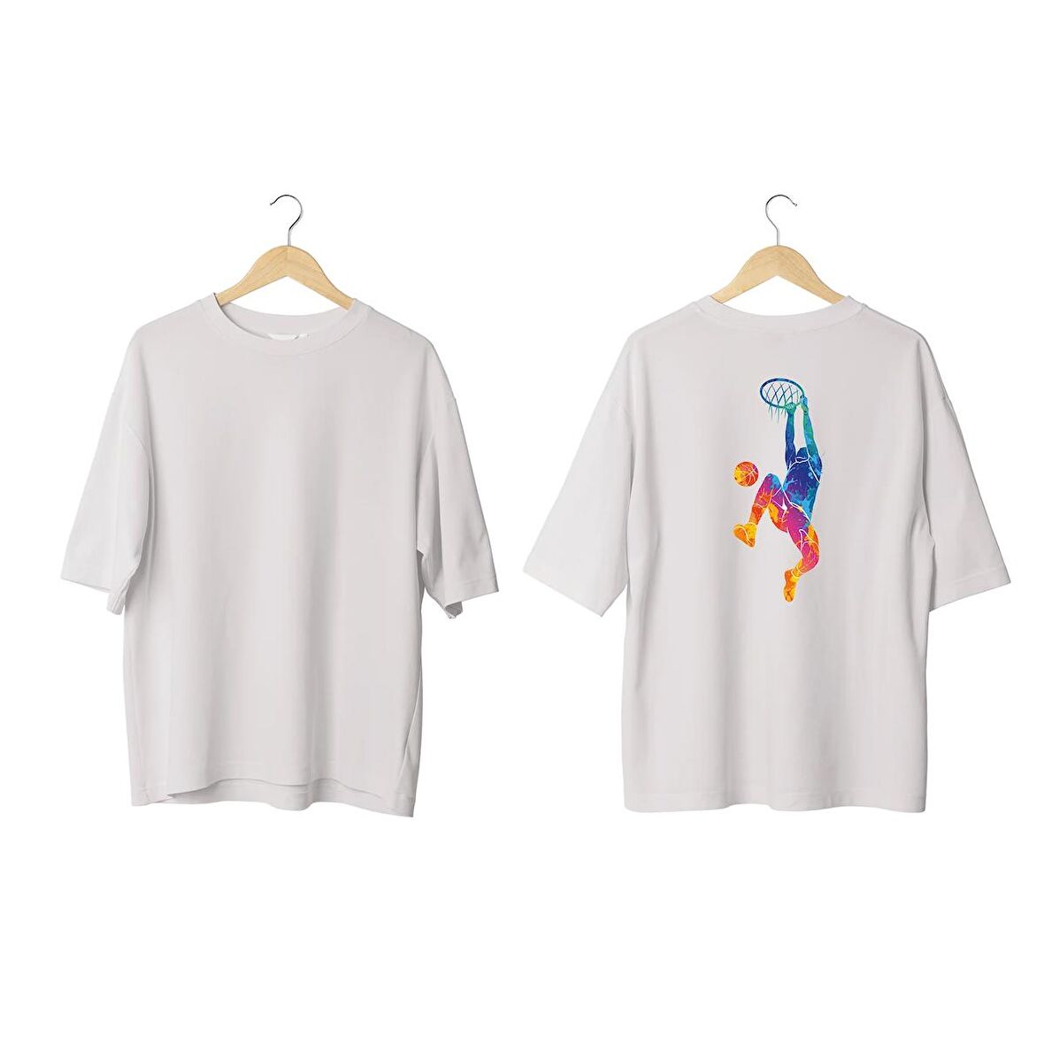 Wicold Basketball Baskılı Oversize T-Shirt Erkek Tişört Unisex Tişört Kadın Tişört