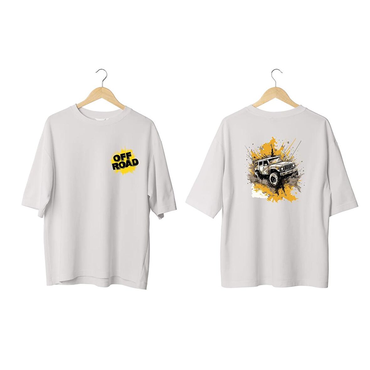 Wicold Offroad Baskılı Oversize T-Shirt Erkek Tişört Unisex Tişört Kadın Tişört