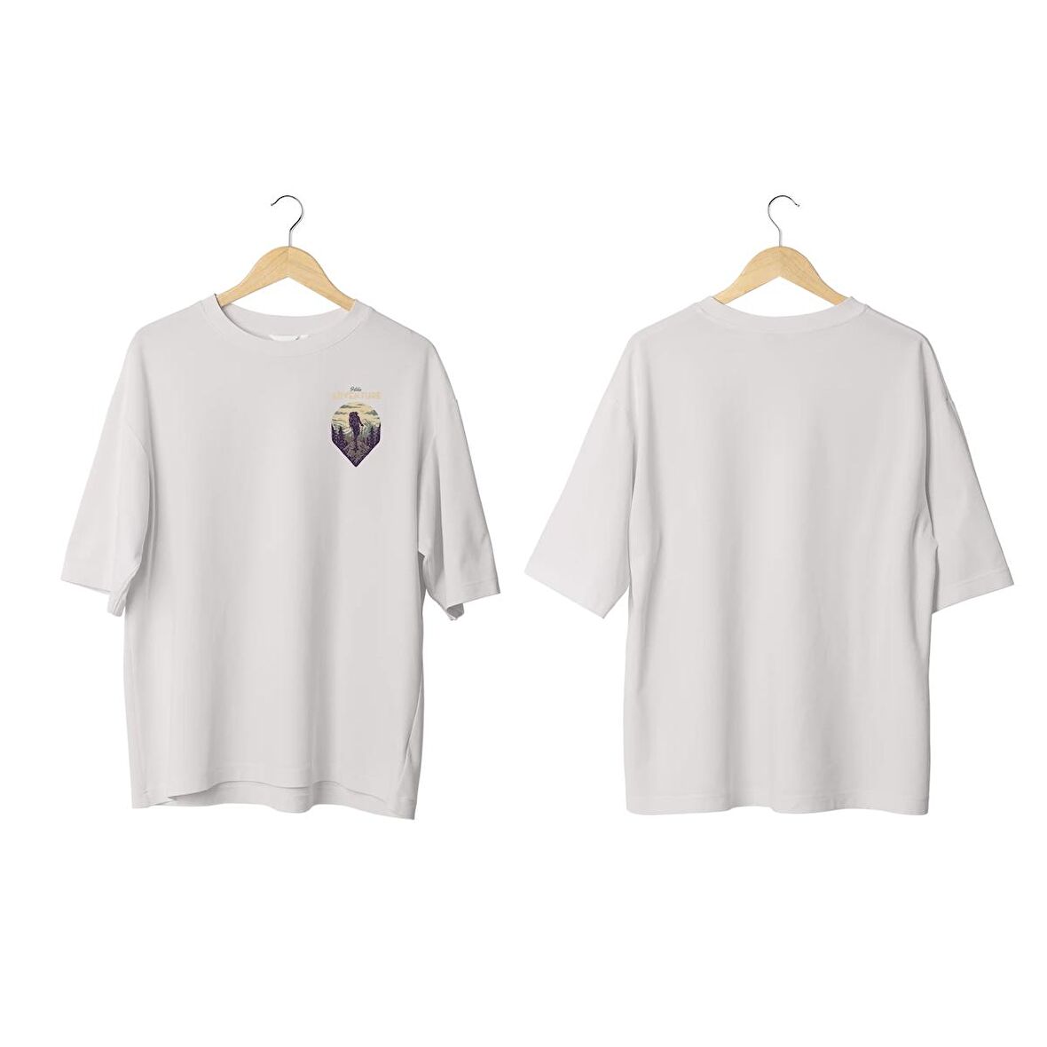 Wicold Adventure Baskılı Oversize T-Shirt Erkek Tişört Unisex Tişört Kadın Tişört