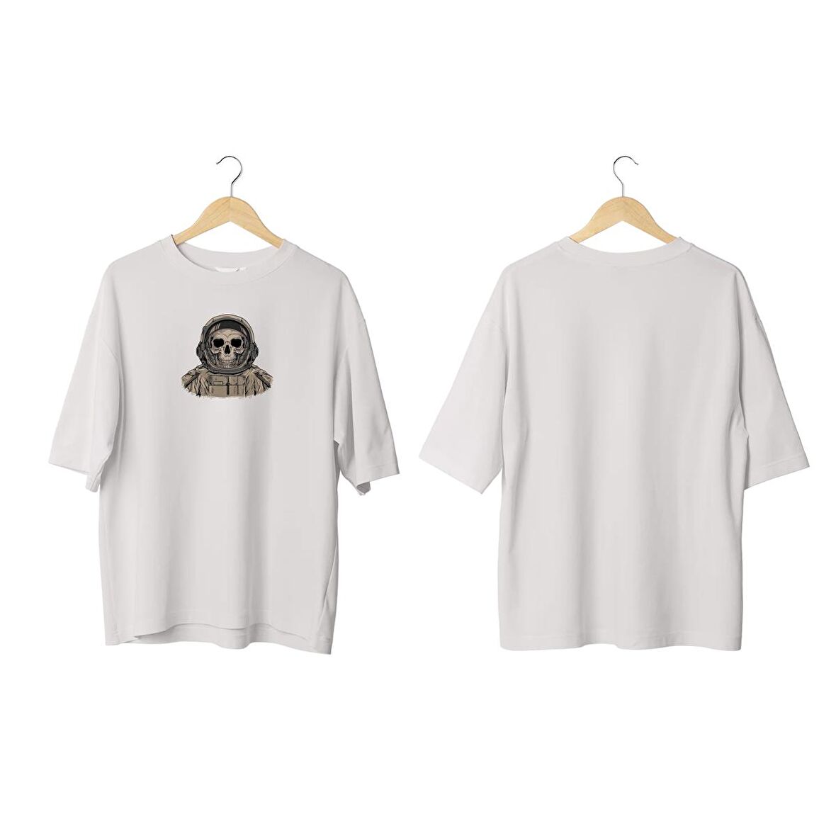 Wicold Astronot Baskılı Oversize T-Shirt Erkek Tişört Unisex Tişört Kadın Tişört