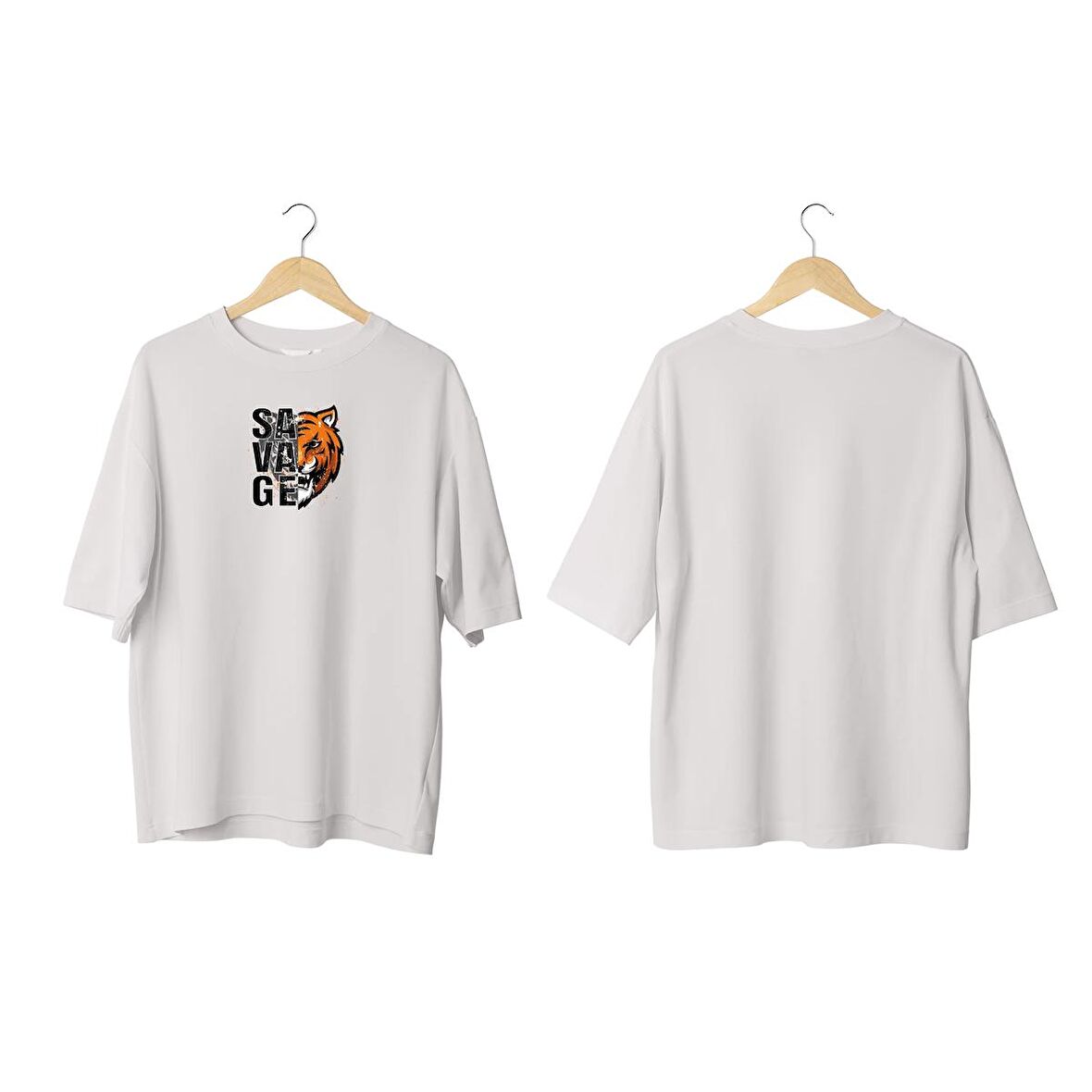 Wicold Savage Baskılı Oversize T-Shirt Erkek Tişört Unisex Tişört Kadın Tişört
