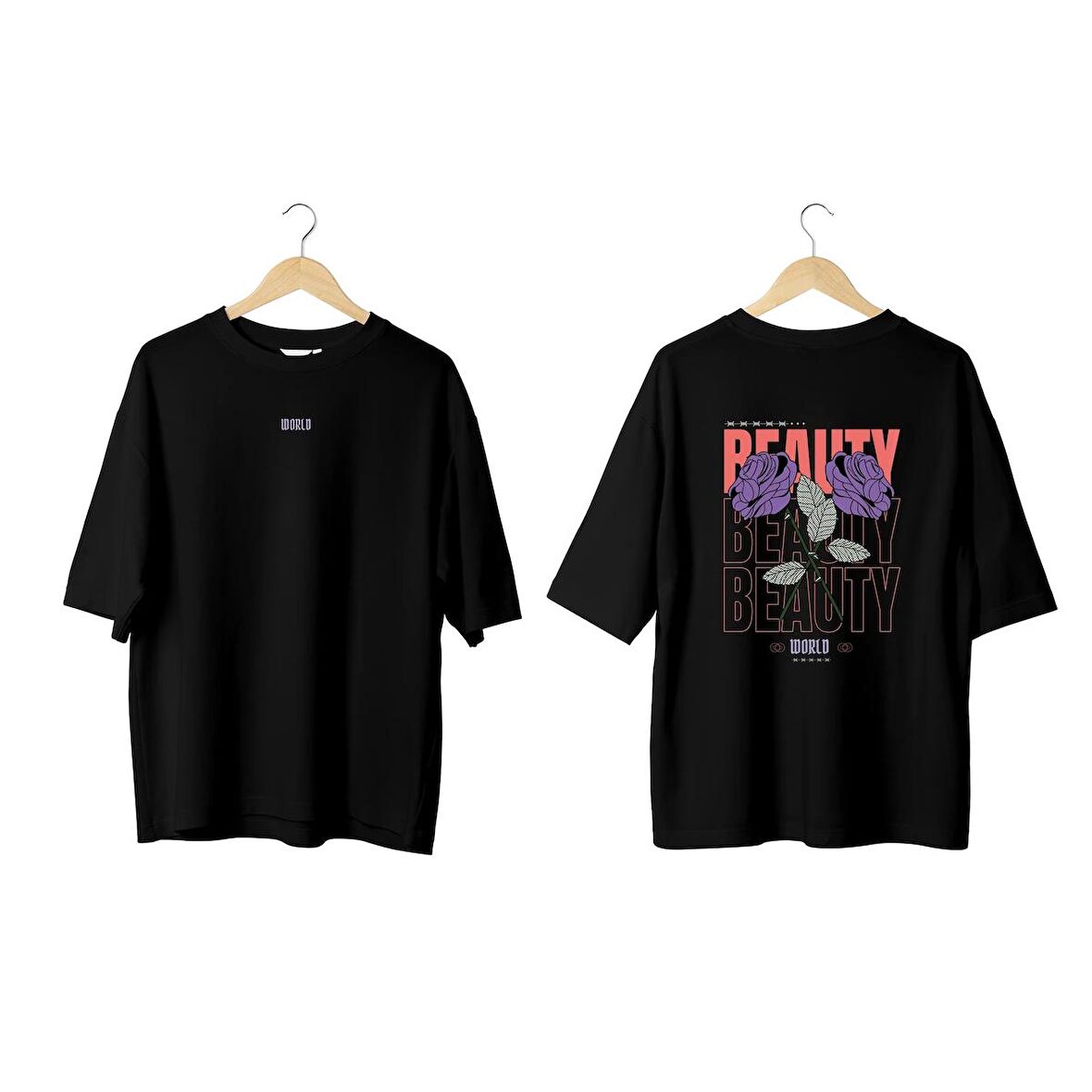 Wicold Beauty Baskılı Oversize T-Shirt Erkek Tişört Unisex Tişört Kadın Tişört