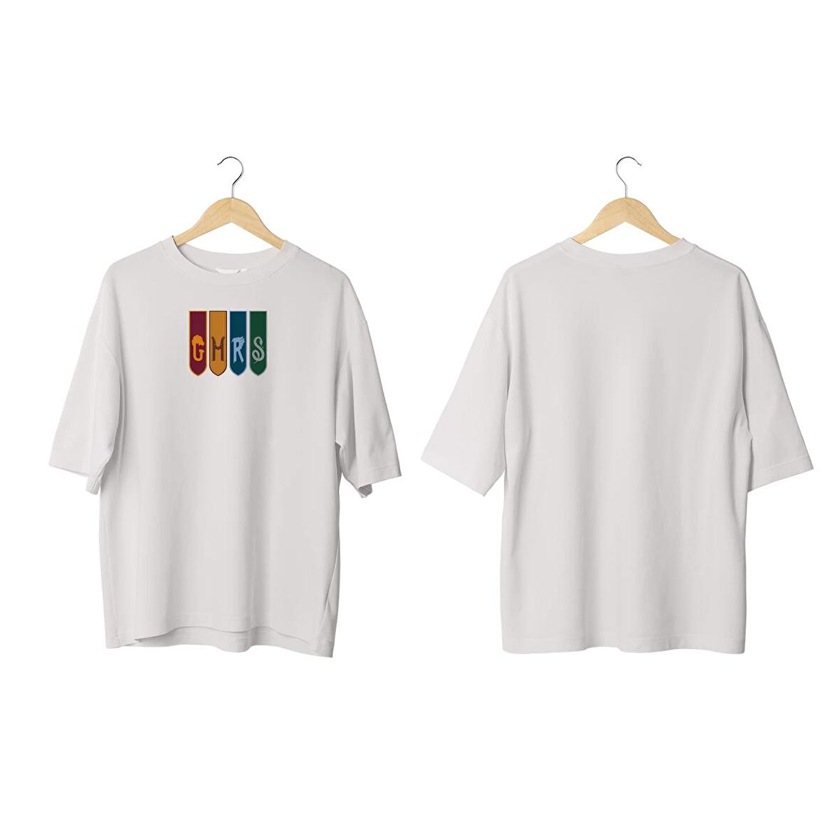 Wicold Hogwarts Baskılı Oversize T-Shirt Erkek Tişört Unisex Tişört Kadın Tişört