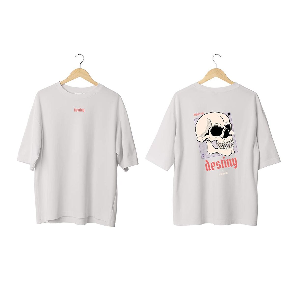 Wicold Destiny Baskılı Oversize T-Shirt Erkek Tişört Unisex Tişört Kadın Tişört