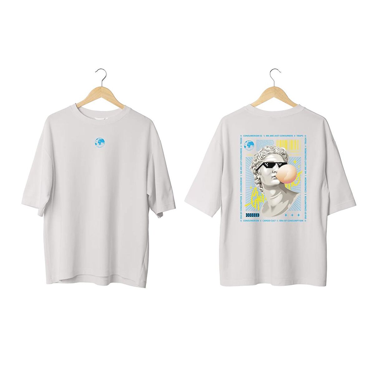 Wicold Traps Baskılı Oversize T-Shirt Erkek Tişört Unisex Tişört Kadın Tişört