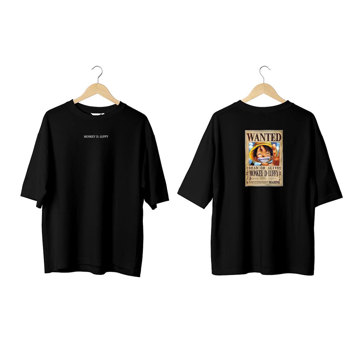 Wicold Monkey D Luffy Baskılı Oversize T-Shirt Erkek Tişört Unisex Tişört Kadın Tişört