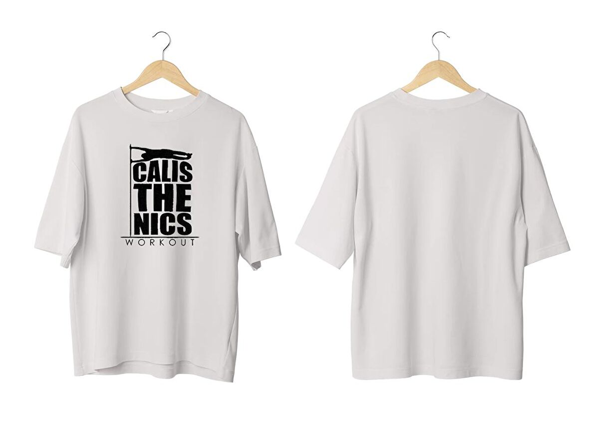 Wicold Calisthenics Baskılı Oversize T-Shirt Erkek Tişört Unisex Tişört Kadın Tişört