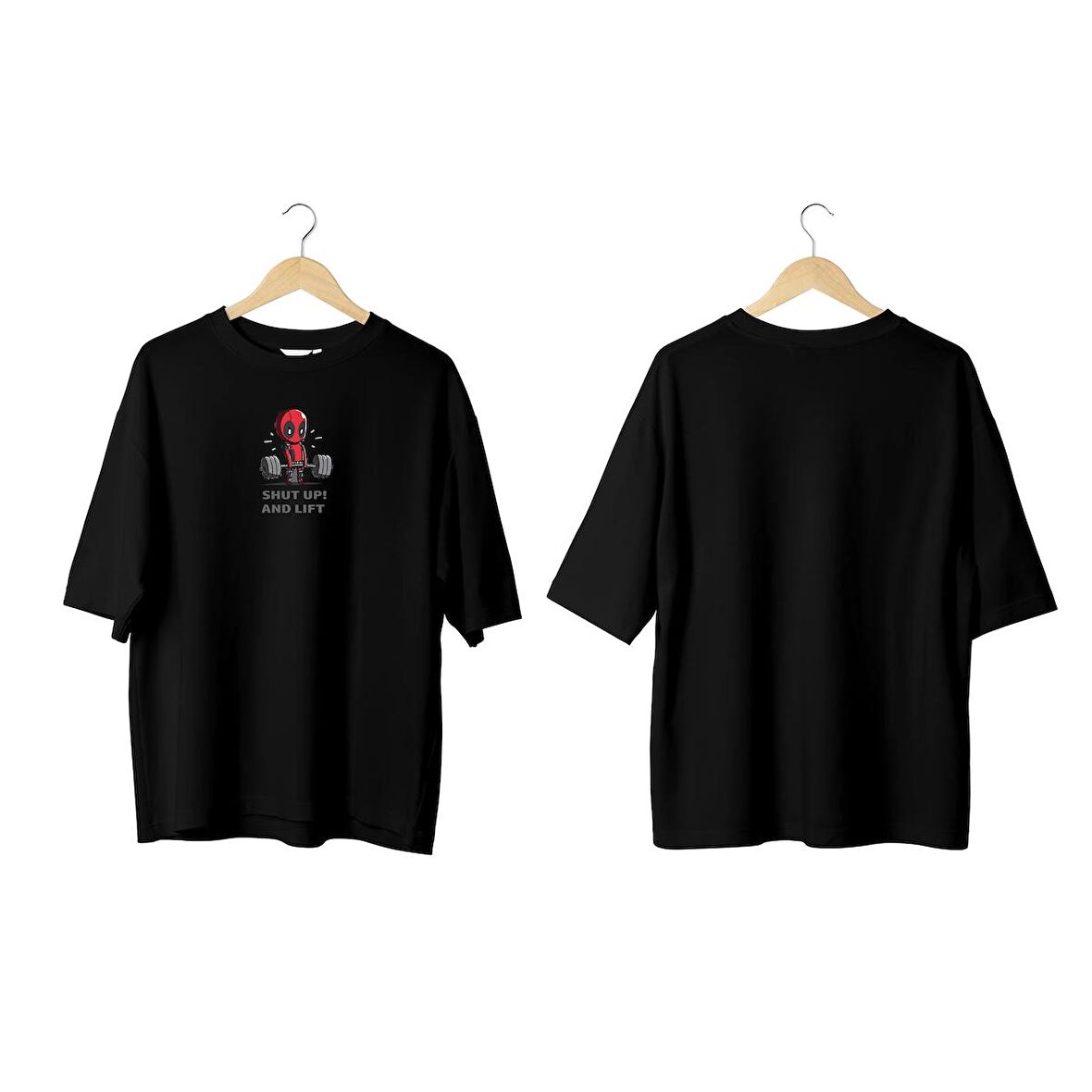 Wicold Shut Up And Lift Baskılı Oversize T-Shirt Erkek Tişört Unisex Tişört Kadın Tişört