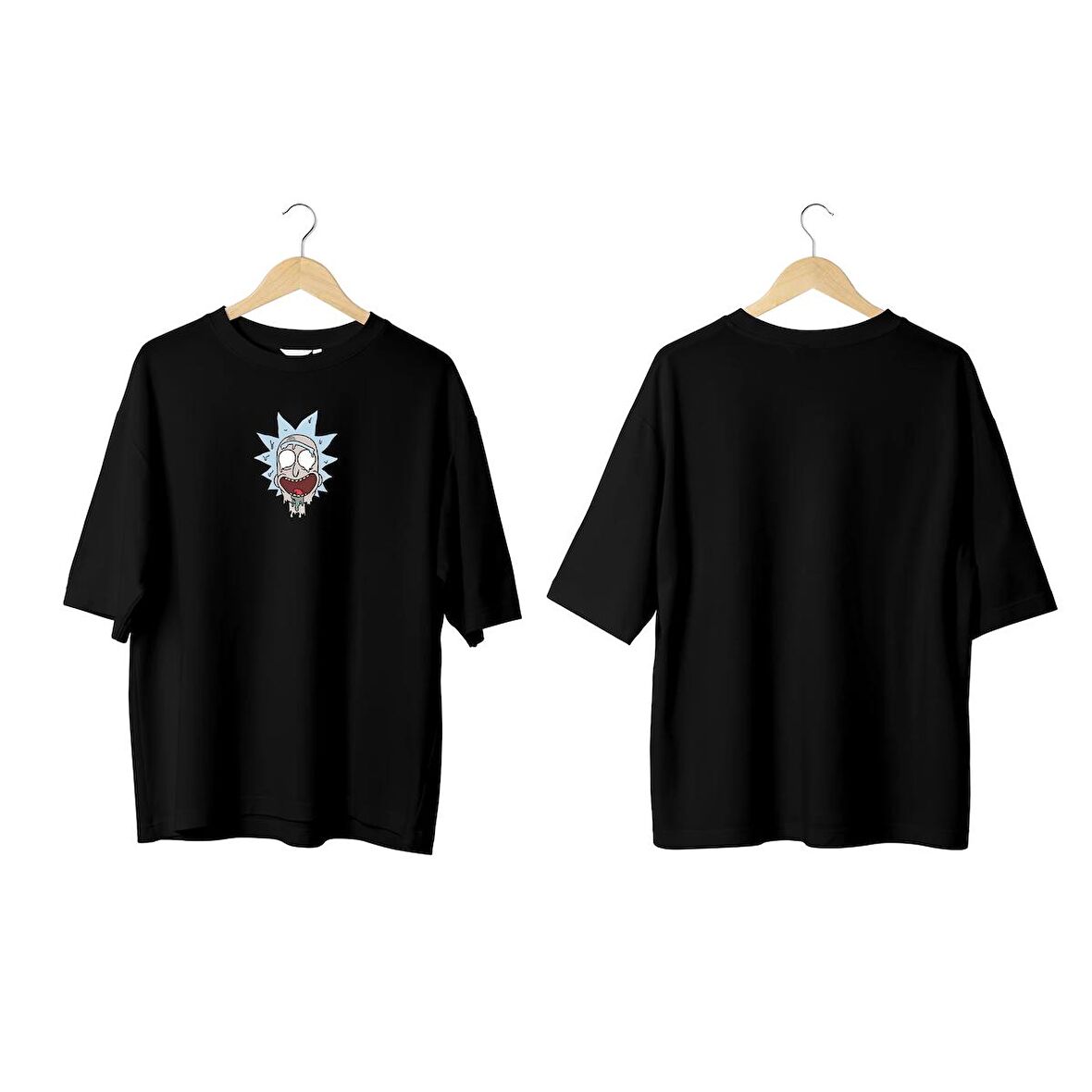 Wicold Rick Baskılı Oversize T-Shirt Erkek Tişört Unisex Tişört Kadın Tişört