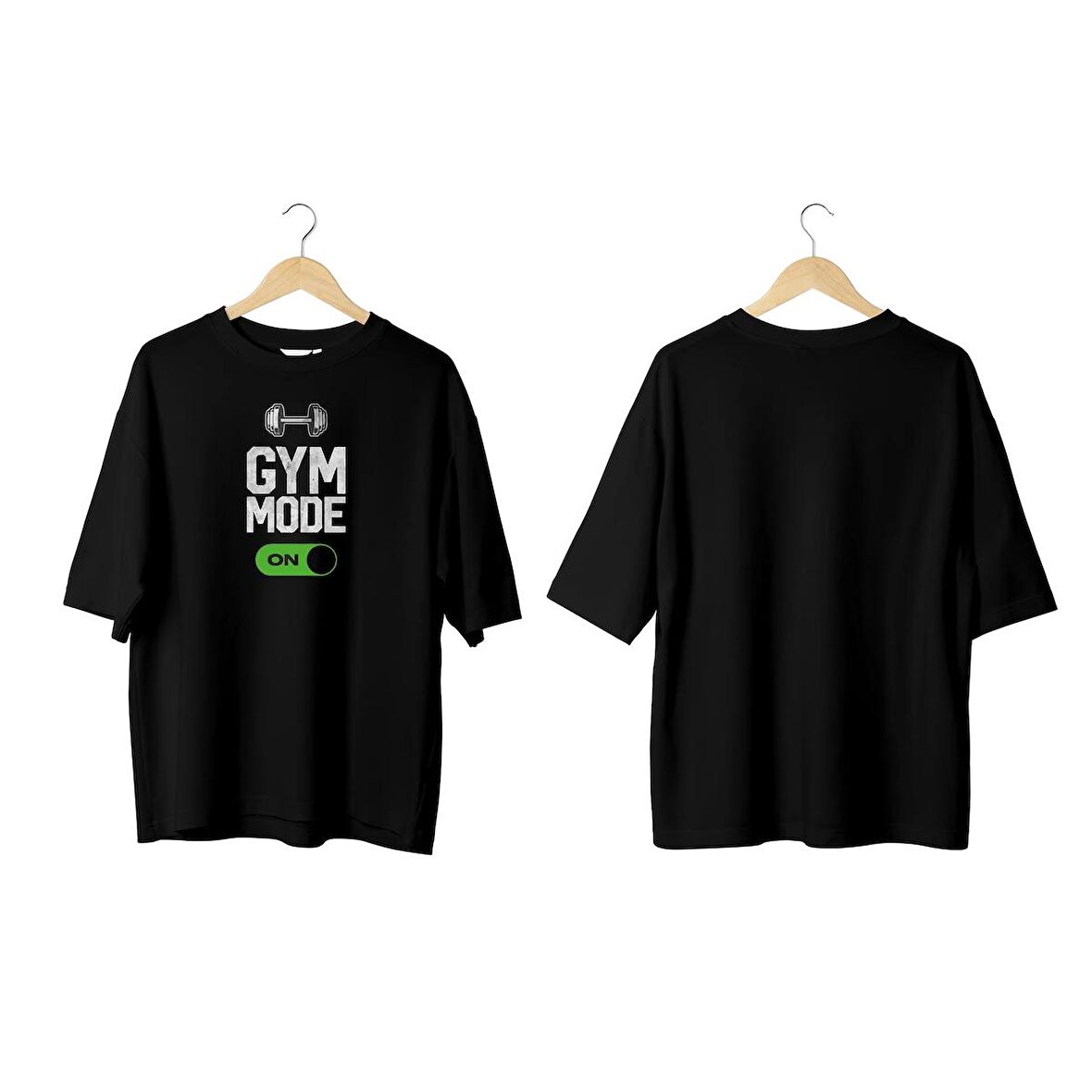 Wicold Gym Mode On Baskılı Oversize T-Shirt Erkek Tişört Unisex Tişört Kadın Tişört