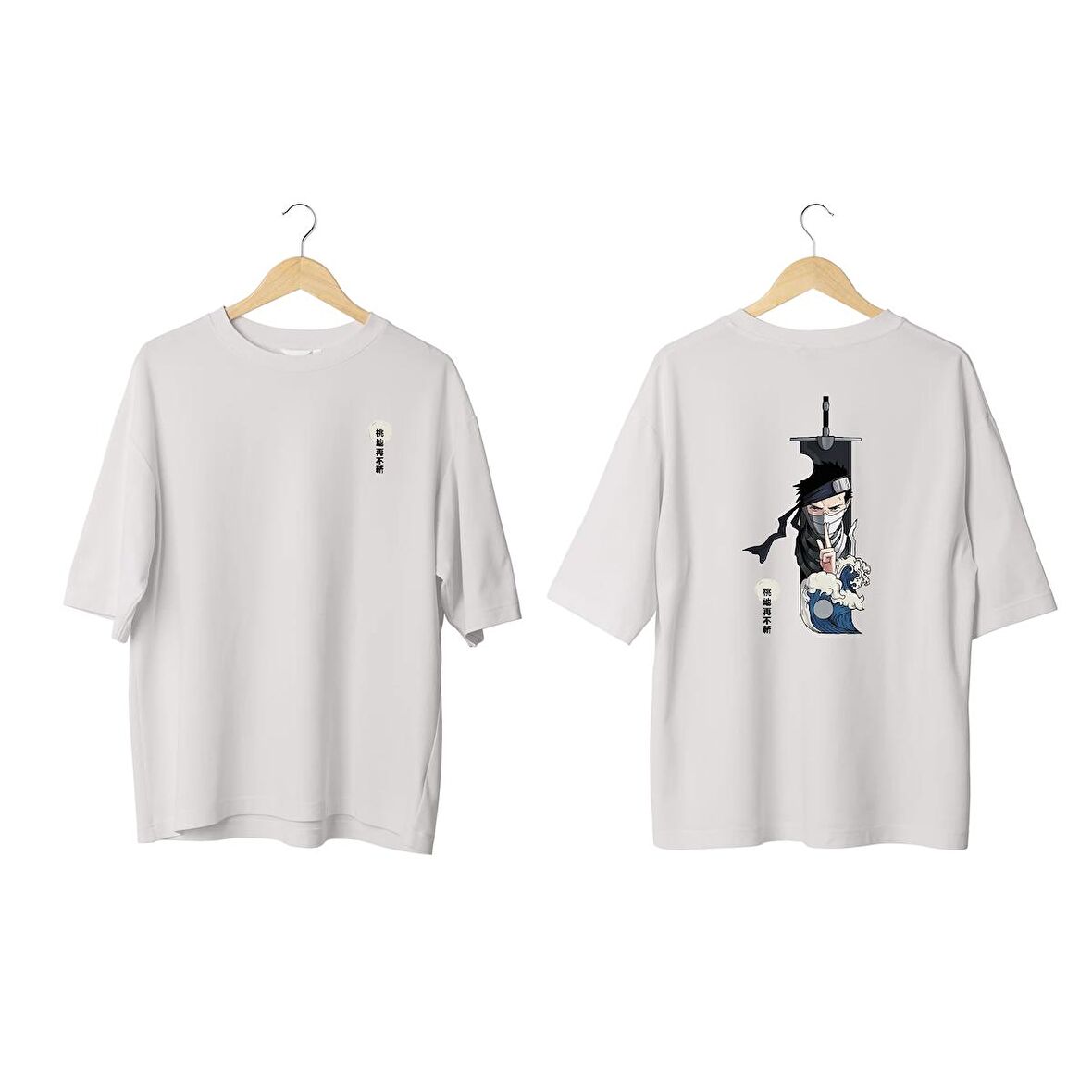 Wicold Kılıç Baskılı Oversize T-Shirt Erkek Tişört Unisex Tişört Kadın Tişört