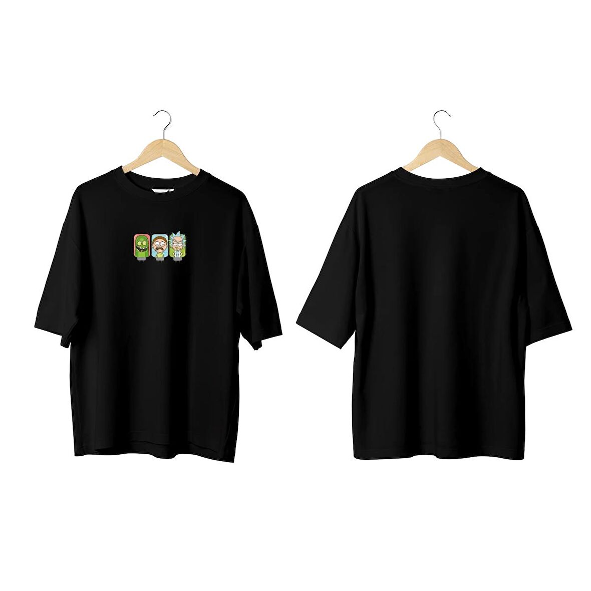 Wicold Rick And Morty 2 Baskılı Oversize T-Shirt Erkek Tişört Unisex Tişört Kadın Tişört