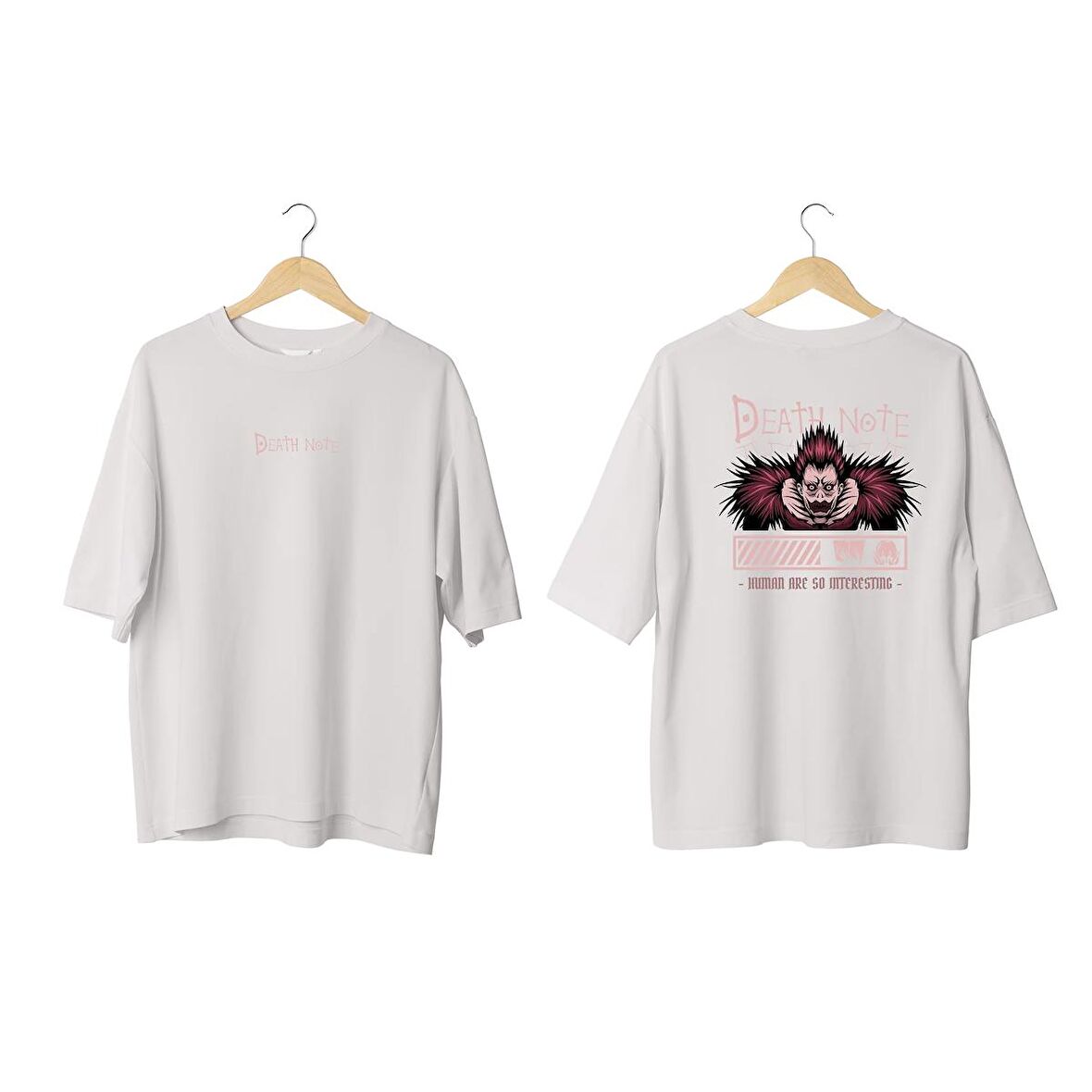 Wicold Death Note Baskılı Oversize T-Shirt Erkek Tişört Unisex Tişört Kadın Tişört