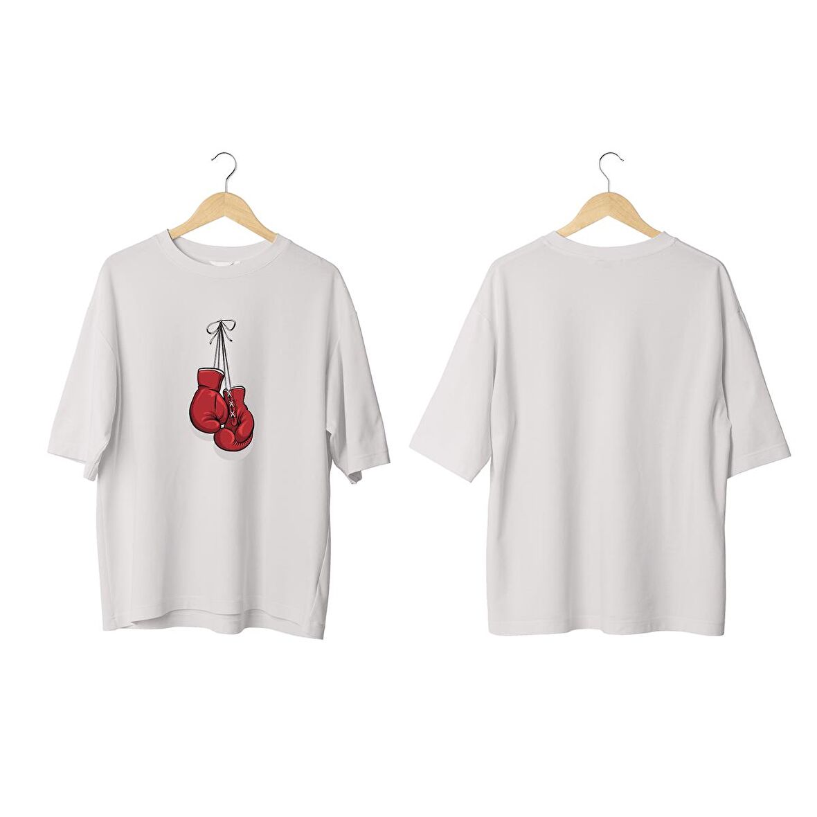 Wicold Boxing Baskılı Oversize T-Shirt Erkek Tişört Unisex Tişört Kadın Tişört