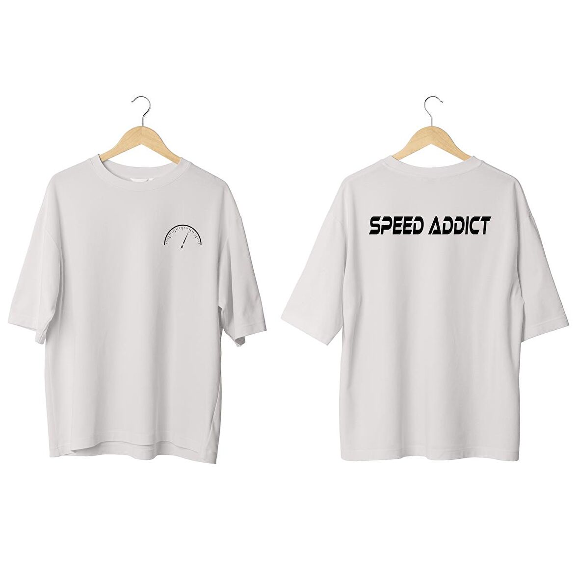 Wicold Speed Addict Baskılı Oversize T-Shirt Erkek Tişört Unisex Tişört Kadın Tişört