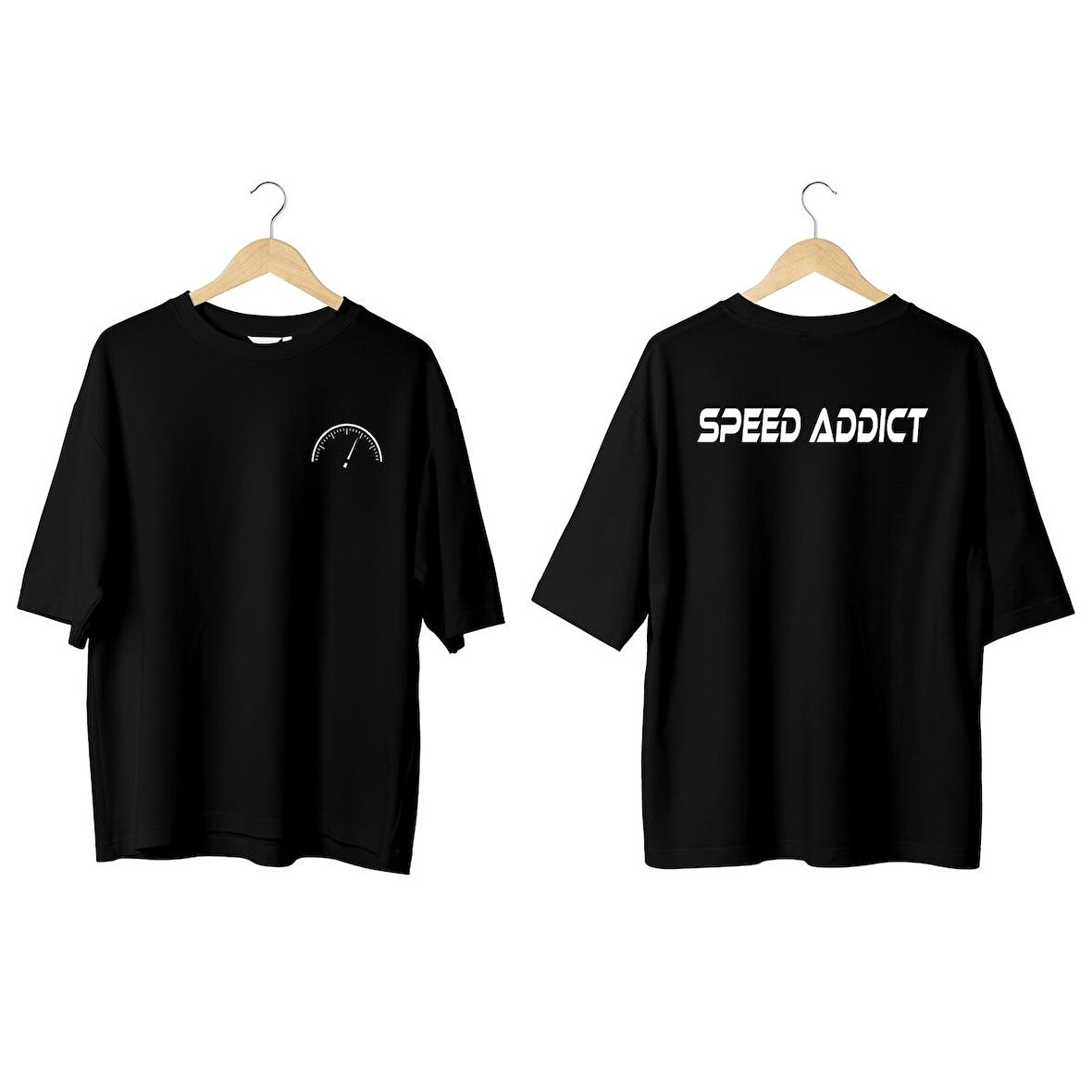 Wicold Speed Addict Baskılı Oversize T-Shirt Erkek Tişört Unisex Tişört Kadın Tişört