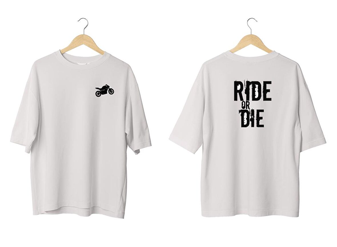 Wicold Ride Or Die Baskılı Oversize T-Shirt Erkek Tişört Unisex Tişört Kadın Tişört