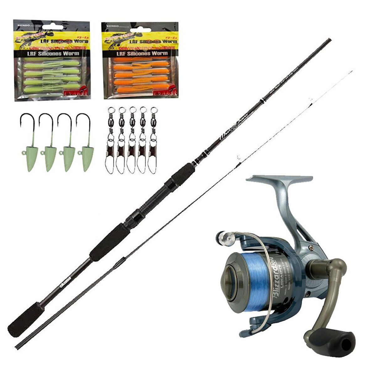 YekOutdoor Okuma LRF Olta Silikonlu Set Okuma Wave Power 213 cm 0-8 gr Lrf Kamışı&Lineaeffe Blızzard FD 3+1bb 20 Olta Makinesi